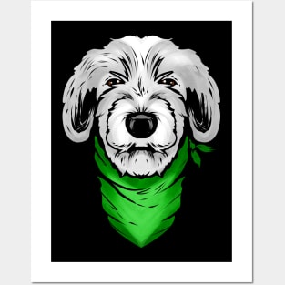 Irish Wolfhound With Green Neckerchief On St Patricks Day Posters and Art